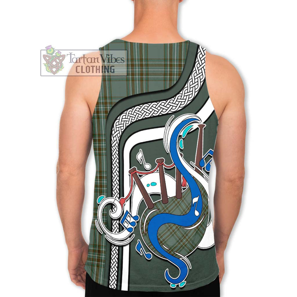 Kelly Tartan Men's Tank Top with Epic Bagpipe Style - Tartanvibesclothing Shop