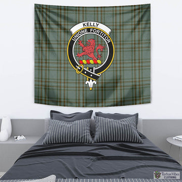 Kelly Tartan Tapestry Wall Hanging and Home Decor for Room with Family Crest