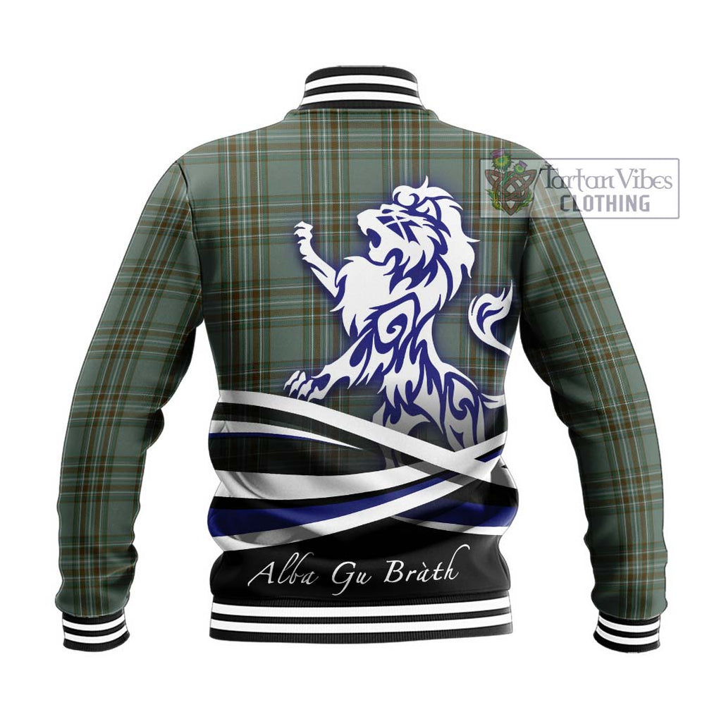 Kelly Tartan Baseball Jacket with Alba Gu Brath Regal Lion Emblem - Tartanvibesclothing Shop