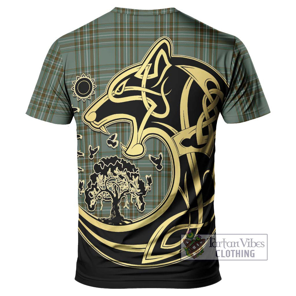 Kelly Tartan T-Shirt with Family Crest Celtic Wolf Style - Tartan Vibes Clothing