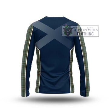 Kelly Tartan Long Sleeve T-Shirt with Family Crest and Lion Rampant Vibes Sport Style