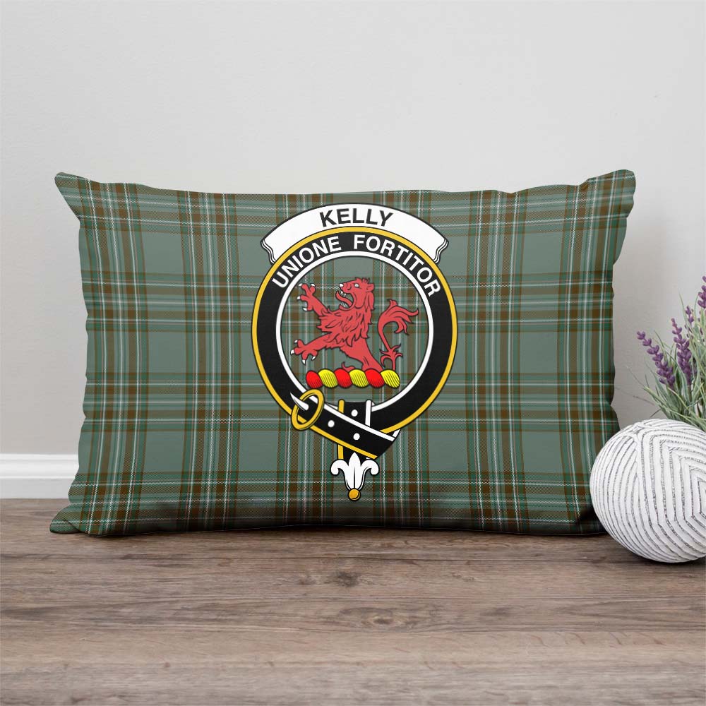 Kelly Dress Tartan Pillow Cover with Family Crest Rectangle Pillow Cover - Tartanvibesclothing