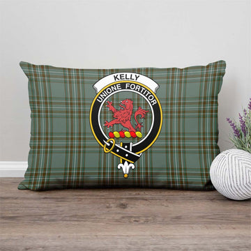 Kelly Tartan Pillow Cover with Family Crest