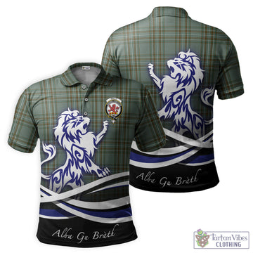 Kelly Tartan Polo Shirt with Alba Gu Brath Regal Lion Emblem