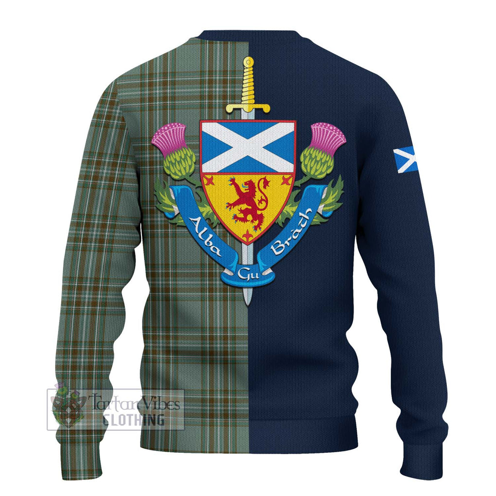 Tartan Vibes Clothing Kelly Dress Tartan Knitted Sweater with Scottish Lion Royal Arm Half Style