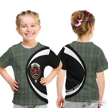 Kelly Tartan Kid T-Shirt with Family Crest Circle Style