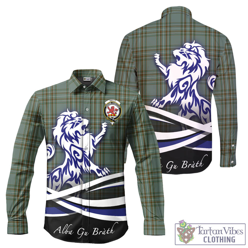 kelly-dress-tartan-long-sleeve-button-up-shirt-with-alba-gu-brath-regal-lion-emblem