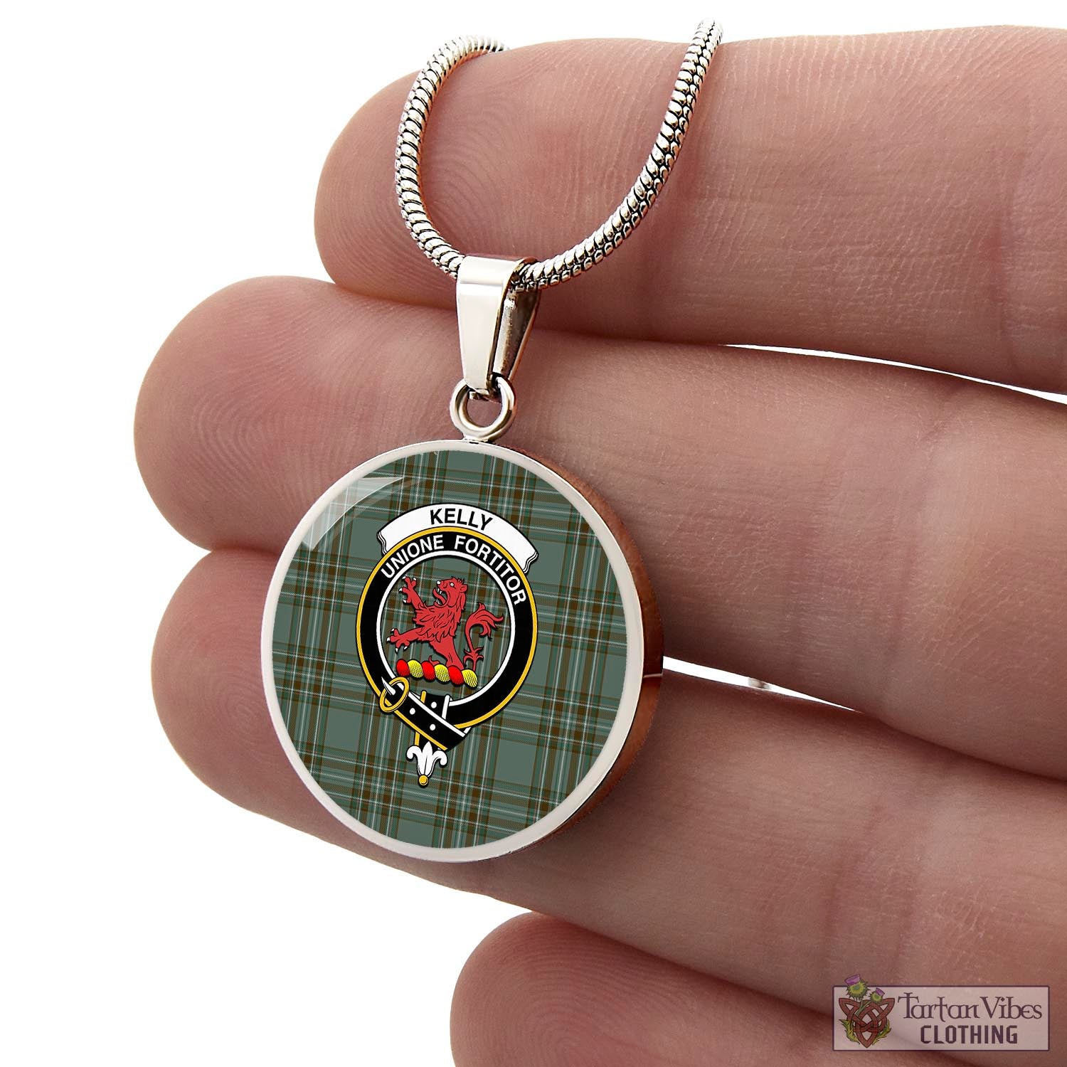 Tartan Vibes Clothing Kelly Dress Tartan Circle Necklace with Family Crest