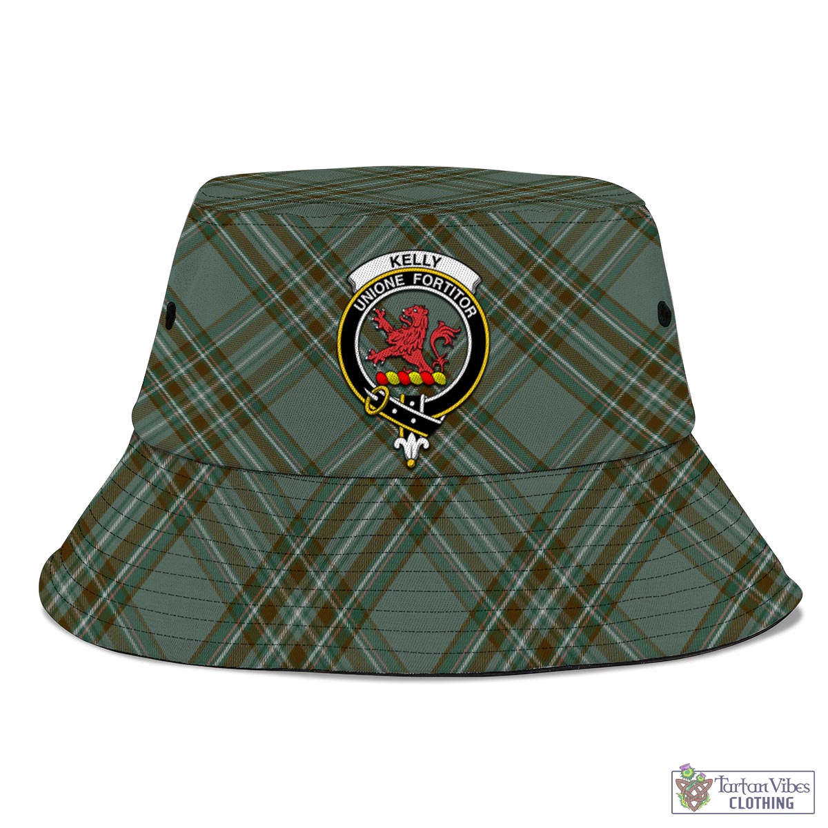 Tartan Vibes Clothing Kelly Dress Tartan Bucket Hat with Family Crest