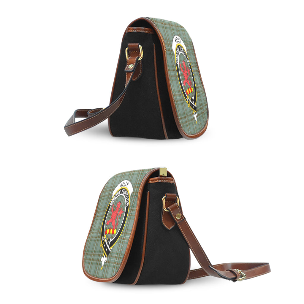 Kelly Tartan Saddle Bag with Family Crest - Tartan Vibes Clothing