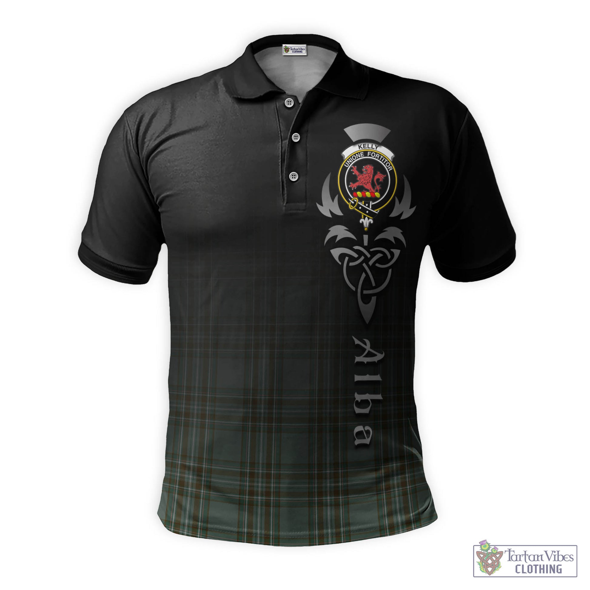 Tartan Vibes Clothing Kelly Dress Tartan Polo Shirt Featuring Alba Gu Brath Family Crest Celtic Inspired