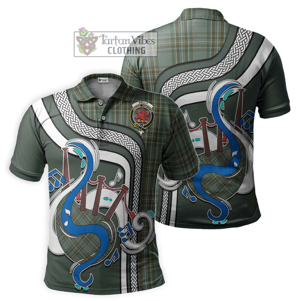 Tartan Vibes Clothing Kelly Dress Tartan Polo Shirt with Epic Bagpipe Style