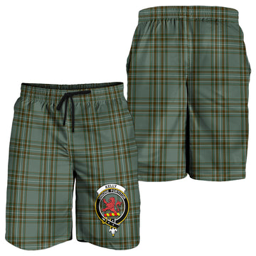 Kelly Tartan Mens Shorts with Family Crest