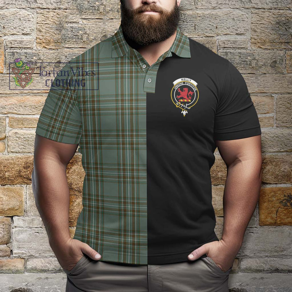 Kelly Tartan Polo Shirt with Family Crest and Half Of Me Style - Tartanvibesclothing Shop