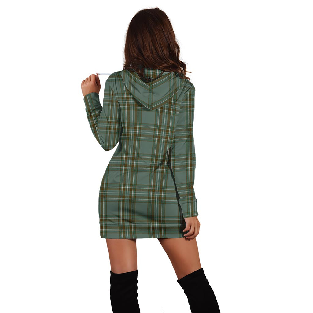 Kelly Tartan Hoodie Dress with Family Crest - Tartan Vibes Clothing