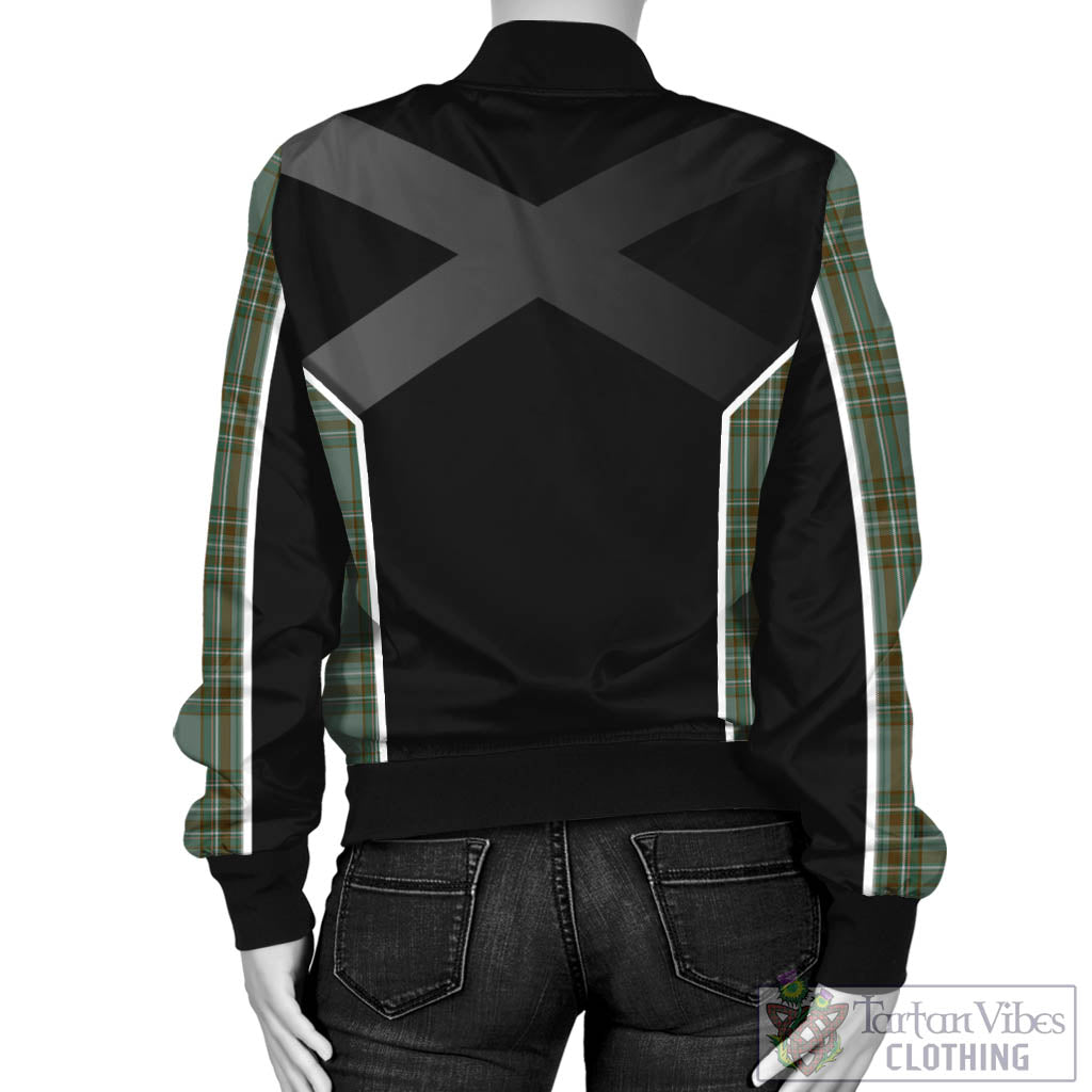 Tartan Vibes Clothing Kelly Dress Tartan Bomber Jacket with Family Crest and Scottish Thistle Vibes Sport Style