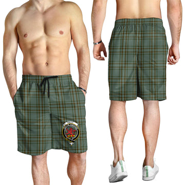 Kelly Tartan Mens Shorts with Family Crest