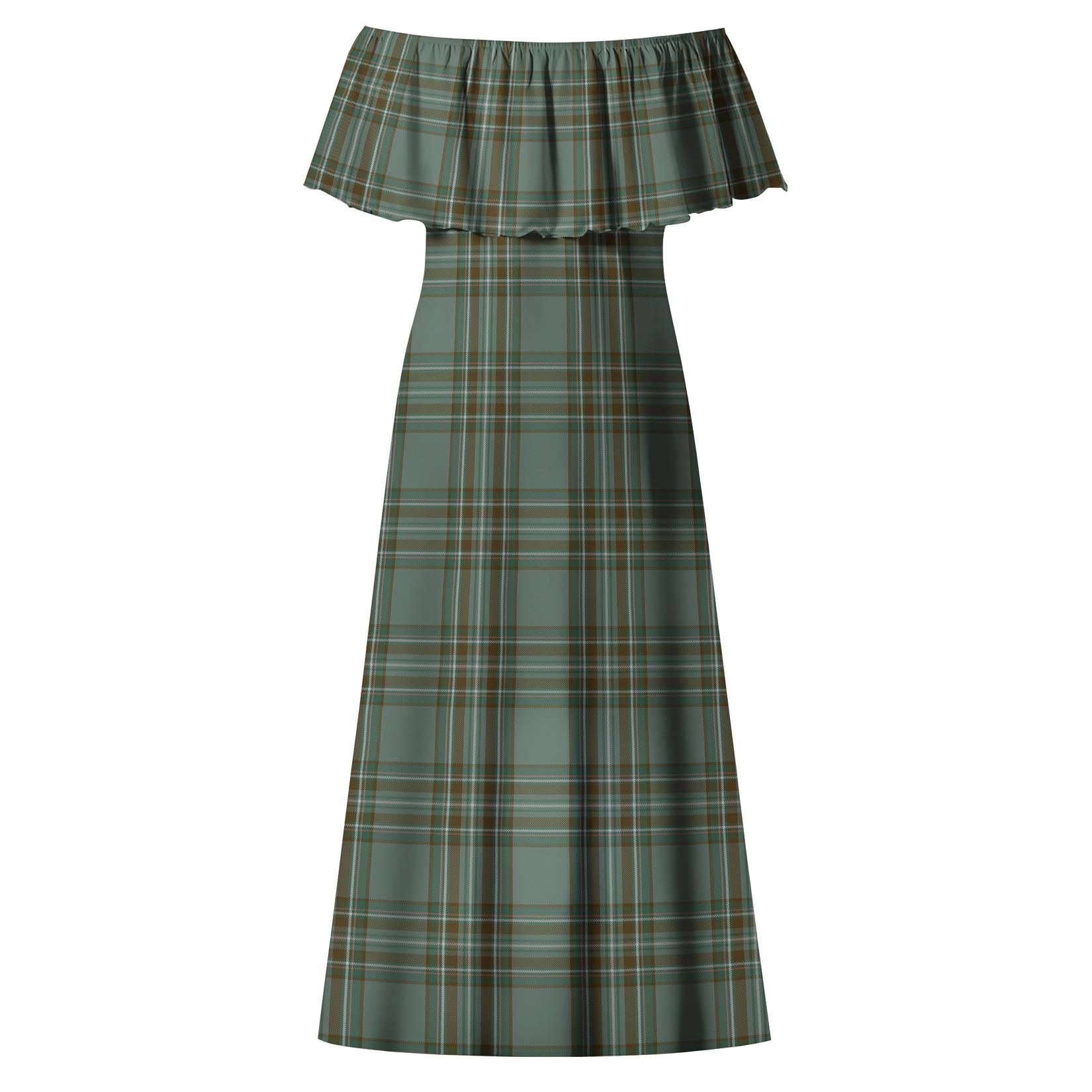 Kelly Dress Tartan Off Shoulder Long Dress - Tartanvibesclothing