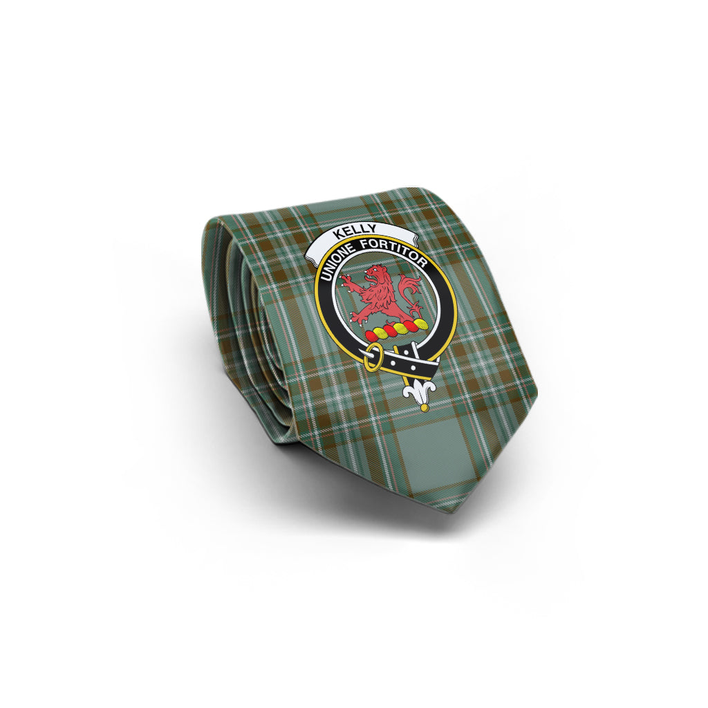 Kelly Tartan Classic Necktie with Family Crest - Tartan Vibes Clothing