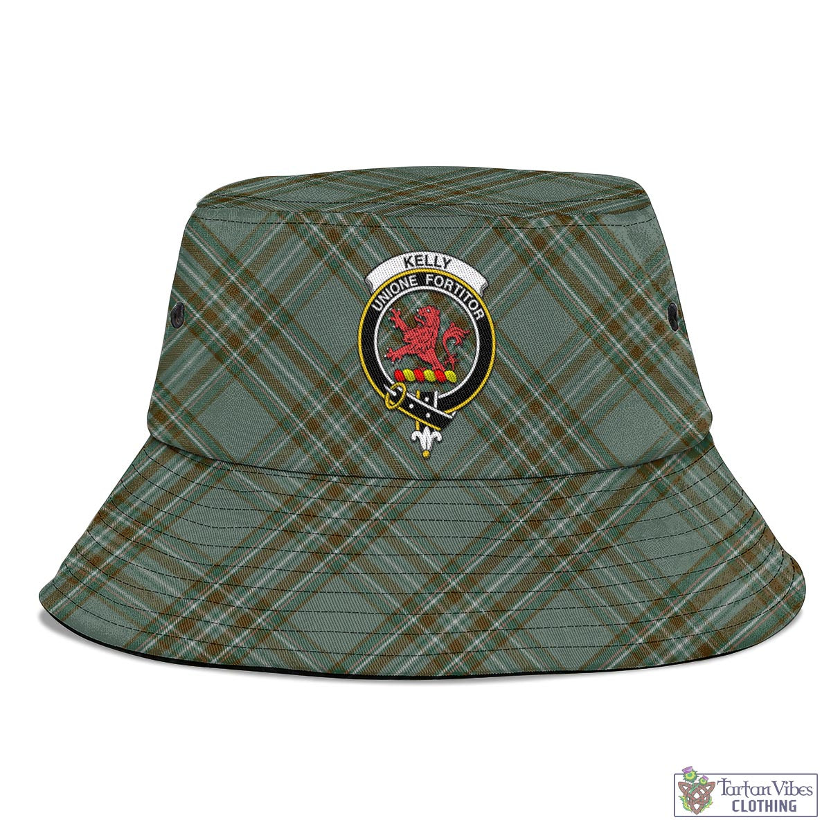 Tartan Vibes Clothing Kelly Dress Tartan Bucket Hat with Family Crest