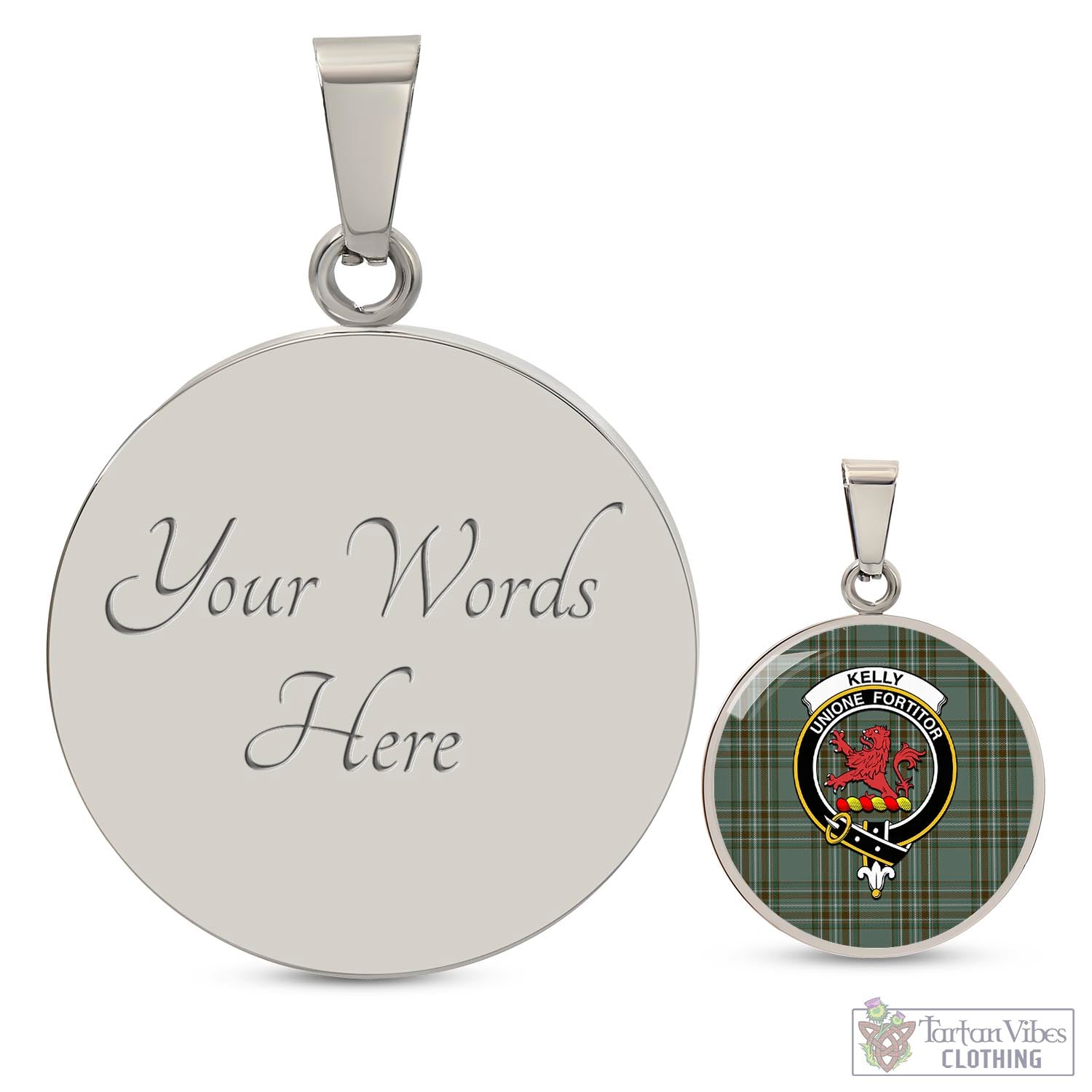 Tartan Vibes Clothing Kelly Dress Tartan Circle Necklace with Family Crest