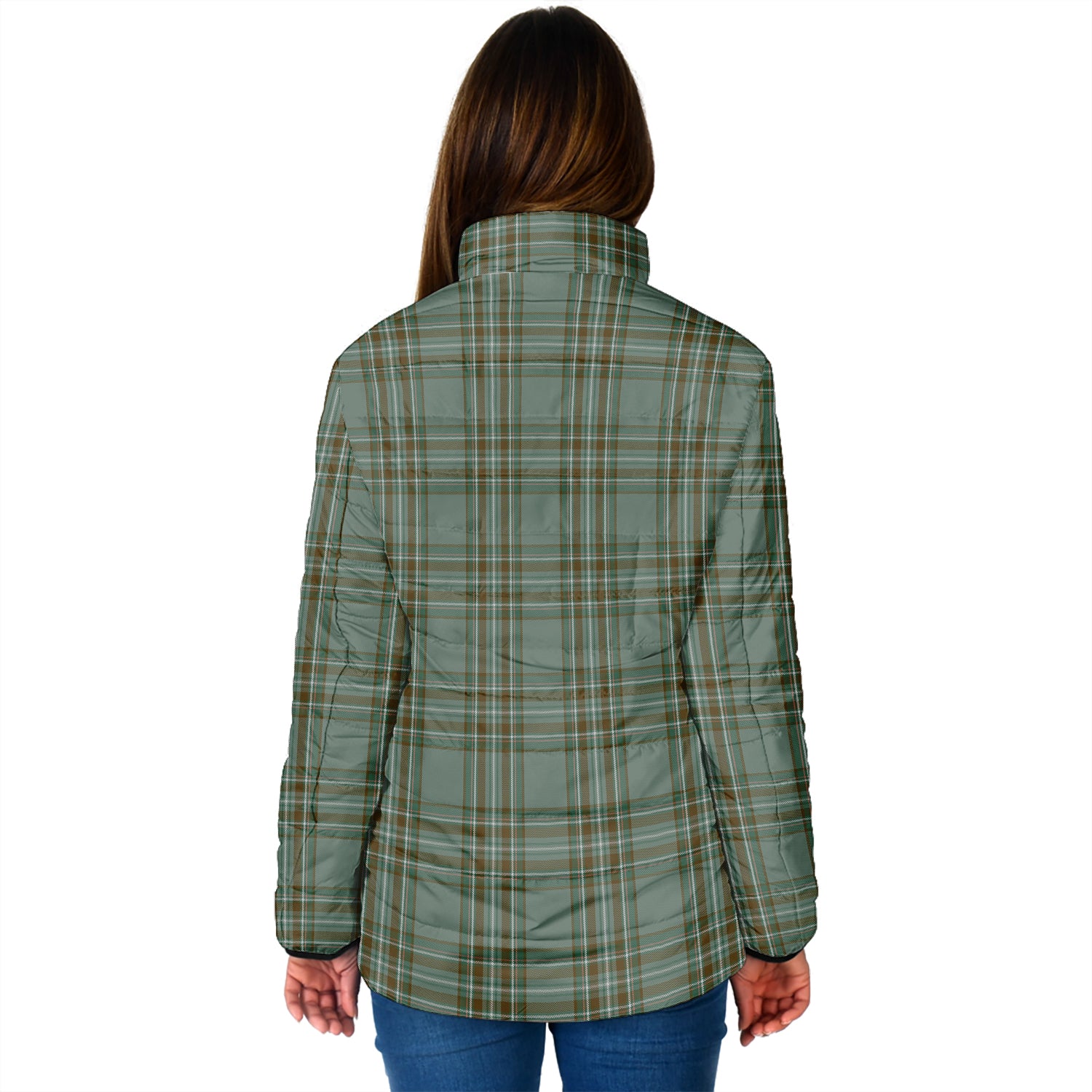 Kelly Tartan Padded Jacket with Family Crest - Tartan Vibes Clothing