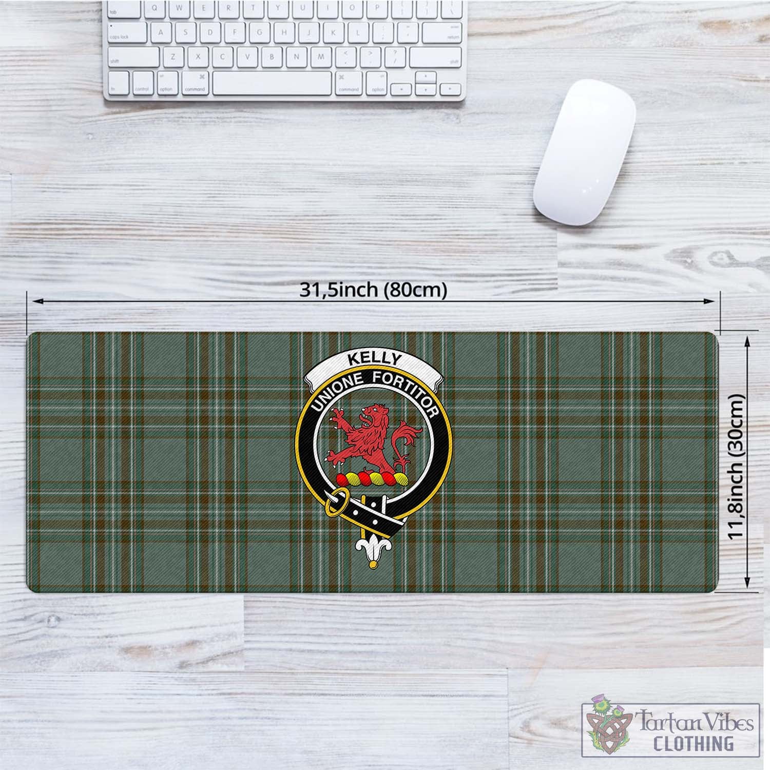 Tartan Vibes Clothing Kelly Dress Tartan Mouse Pad with Family Crest