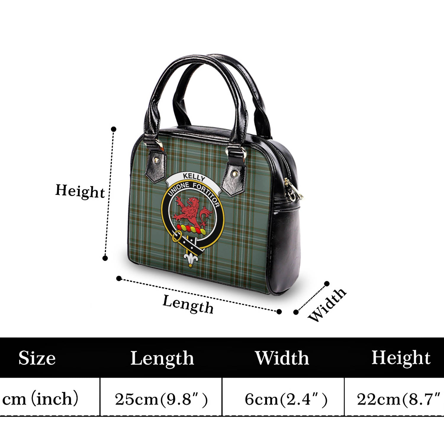 Kelly Dress Tartan Shoulder Handbags with Family Crest - Tartanvibesclothing