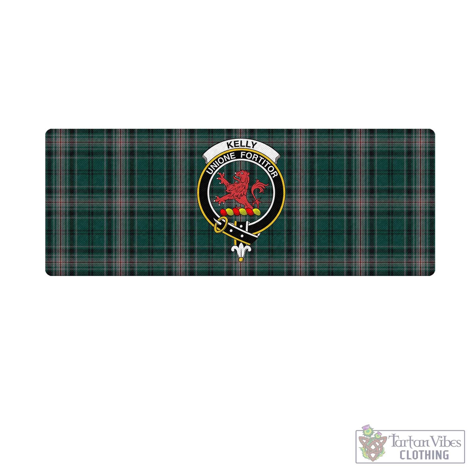 Tartan Vibes Clothing Kelly of Sleat Hunting Tartan Mouse Pad with Family Crest