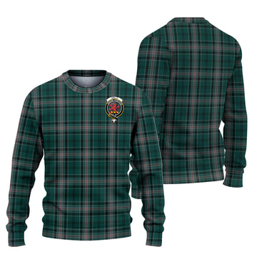 Kelly of Sleat Hunting Tartan Ugly Sweater with Family Crest