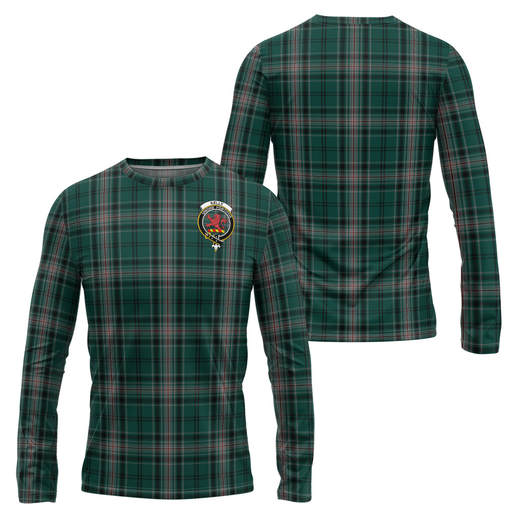 kelly-of-sleat-hunting-tartan-long-sleeve-t-shirt-with-family-crest