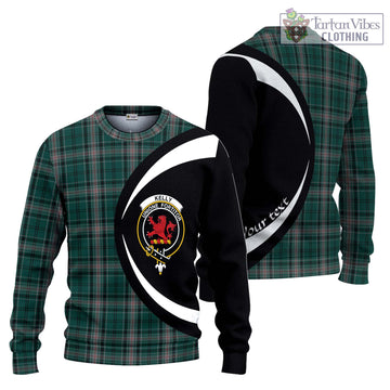 Kelly of Sleat Hunting Tartan Ugly Sweater with Family Crest Circle Style