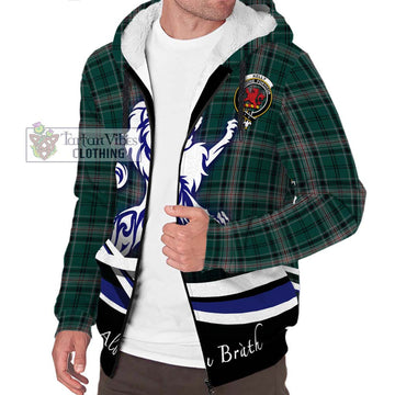 Kelly of Sleat Hunting Tartan Sherpa Hoodie with Alba Gu Brath Regal Lion Emblem