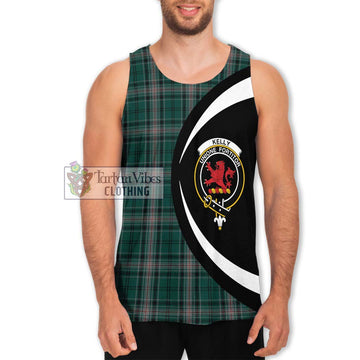 Kelly of Sleat Hunting Tartan Men's Tank Top with Family Crest Circle Style