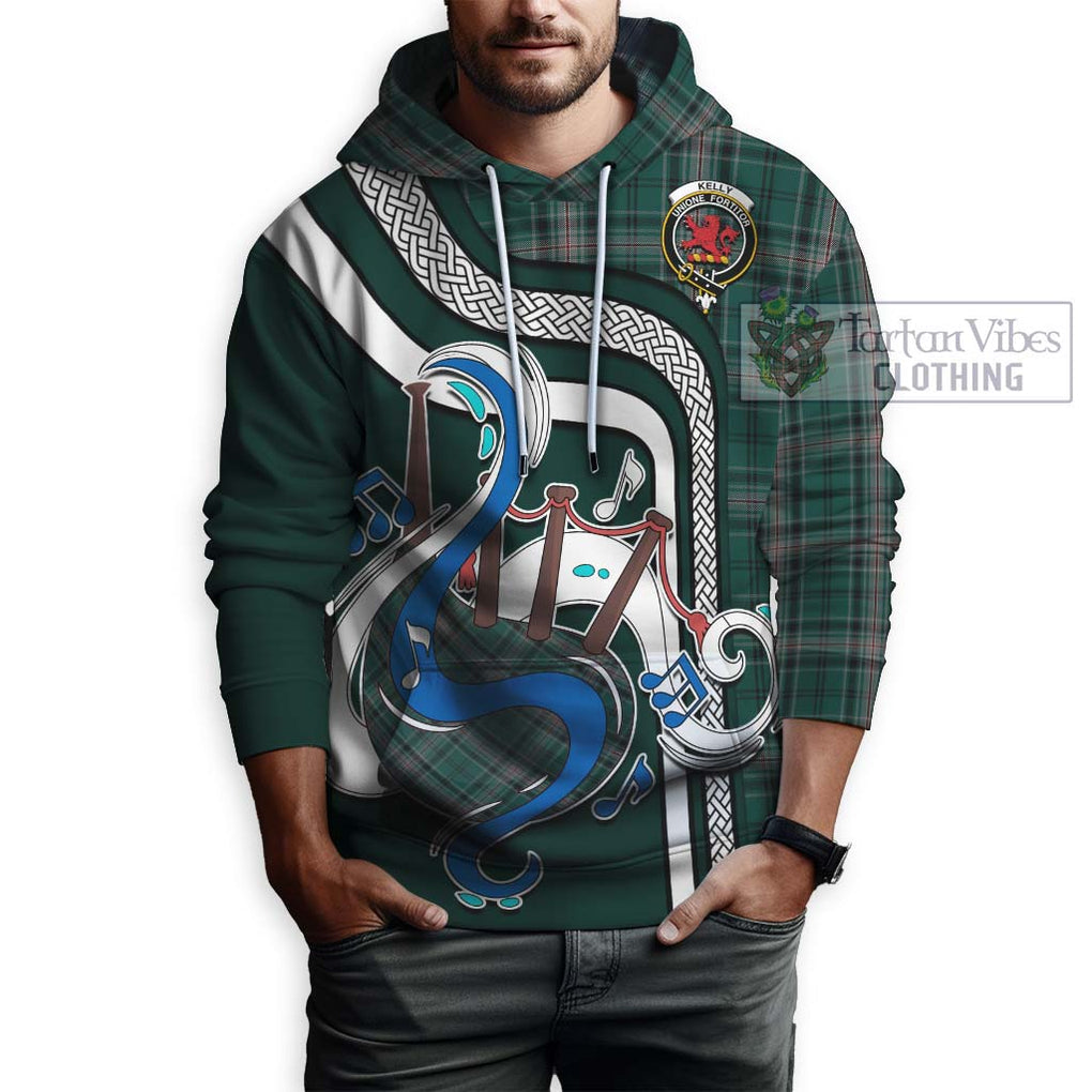 Kelly of Sleat Hunting Tartan Hoodie with Epic Bagpipe Style Zip Hoodie - Tartanvibesclothing Shop