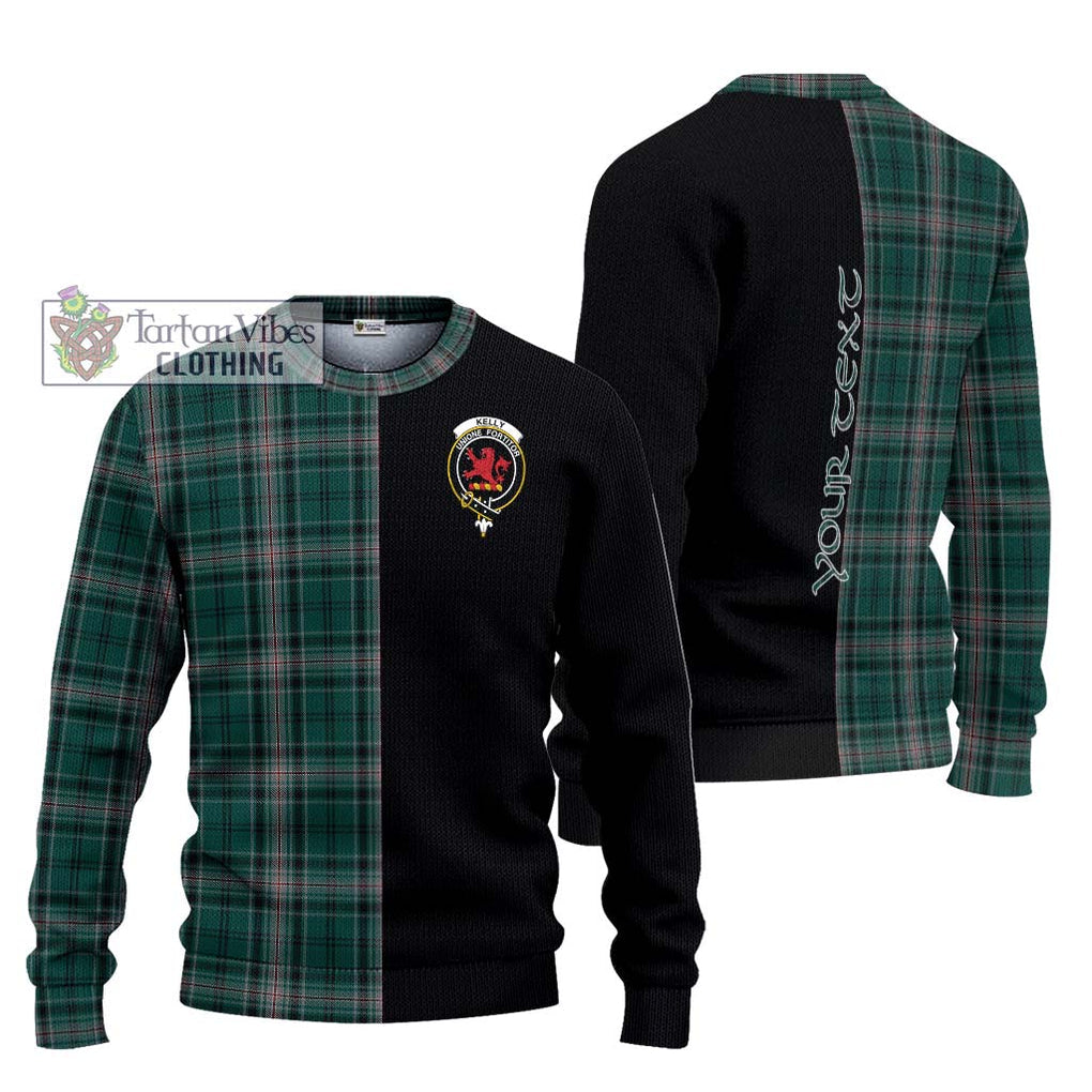 Kelly of Sleat Hunting Tartan Knitted Sweater with Family Crest and Half Of Me Style Unisex - Tartanvibesclothing Shop