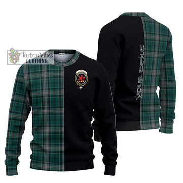 Kelly of Sleat Hunting Tartan Ugly Sweater with Family Crest and Half Of Me Style