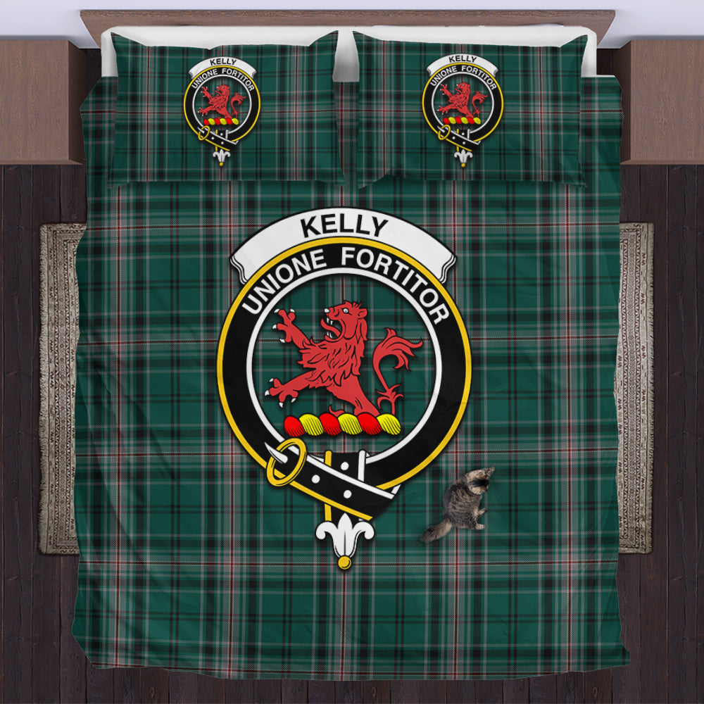 Kelly of Sleat Hunting Tartan Bedding Set with Family Crest US Bedding Set - Tartan Vibes Clothing