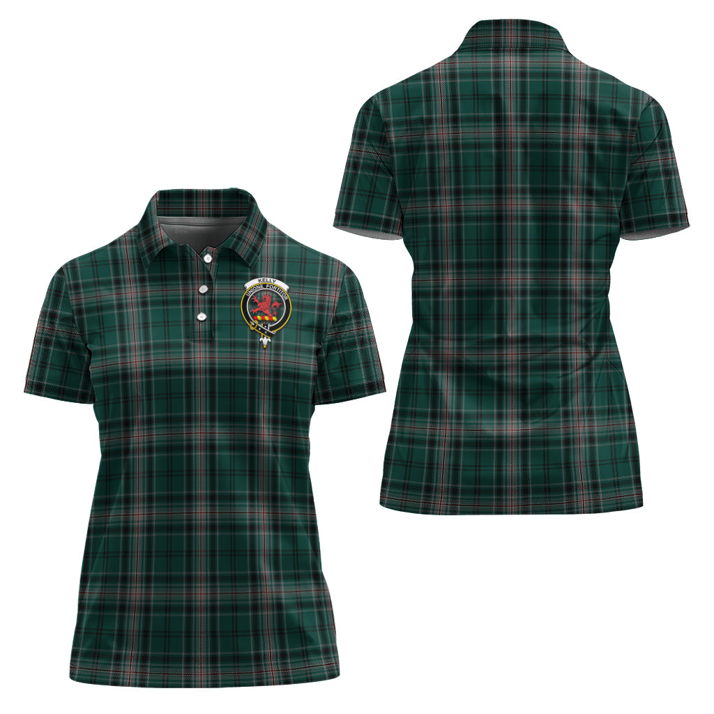 Kelly of Sleat Hunting Tartan Polo Shirt with Family Crest For Women Women - Tartan Vibes Clothing