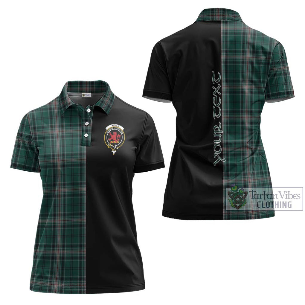 Kelly of Sleat Hunting Tartan Women's Polo Shirt with Family Crest and Half Of Me Style Women - Tartanvibesclothing Shop