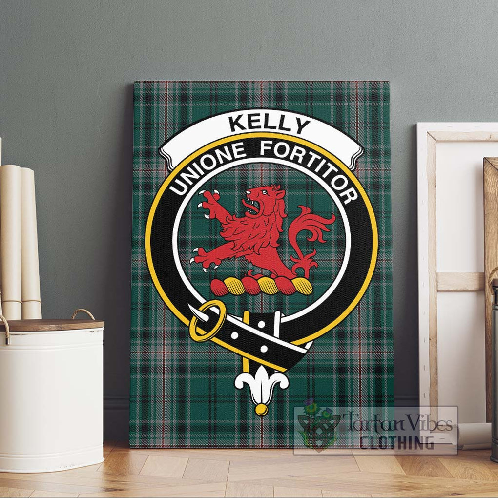 Kelly of Sleat Hunting Tartan Canvas Print Wall Art with Family Crest Without Frame - Tartan Vibes Clothing