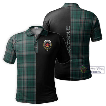 Kelly of Sleat Hunting Tartan Polo Shirt with Family Crest and Half Of Me Style