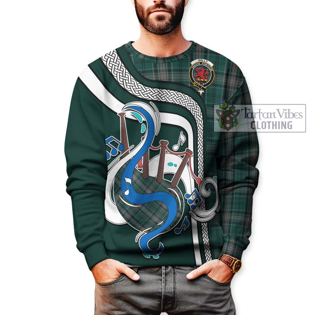 Tartan Vibes Clothing Kelly of Sleat Hunting Tartan Sweatshirt with Epic Bagpipe Style