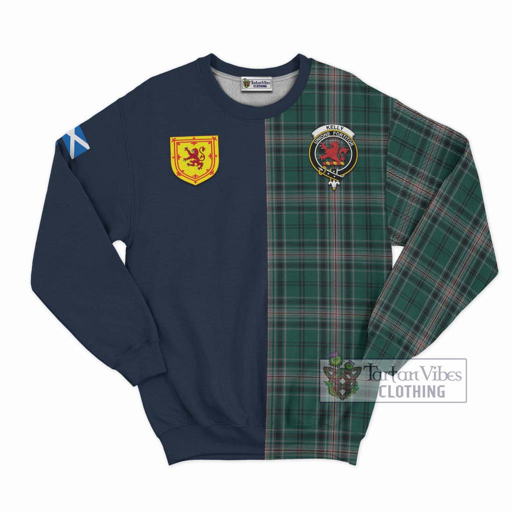 Tartan Vibes Clothing Kelly of Sleat Hunting Tartan Sweatshirt with Scottish Lion Royal Arm Half Style