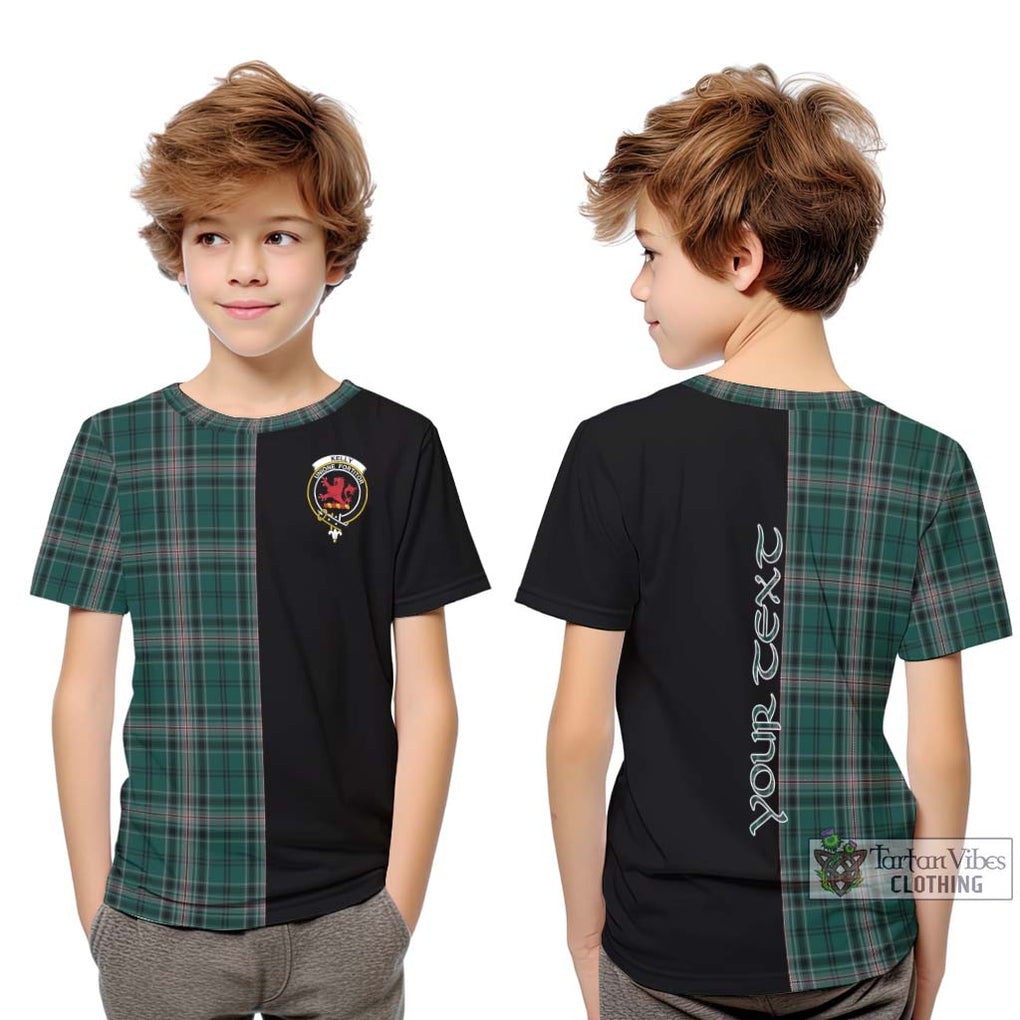 Kelly of Sleat Hunting Tartan Kid T-Shirt with Family Crest and Half Of Me Style Youth XL Size14 - Tartanvibesclothing Shop