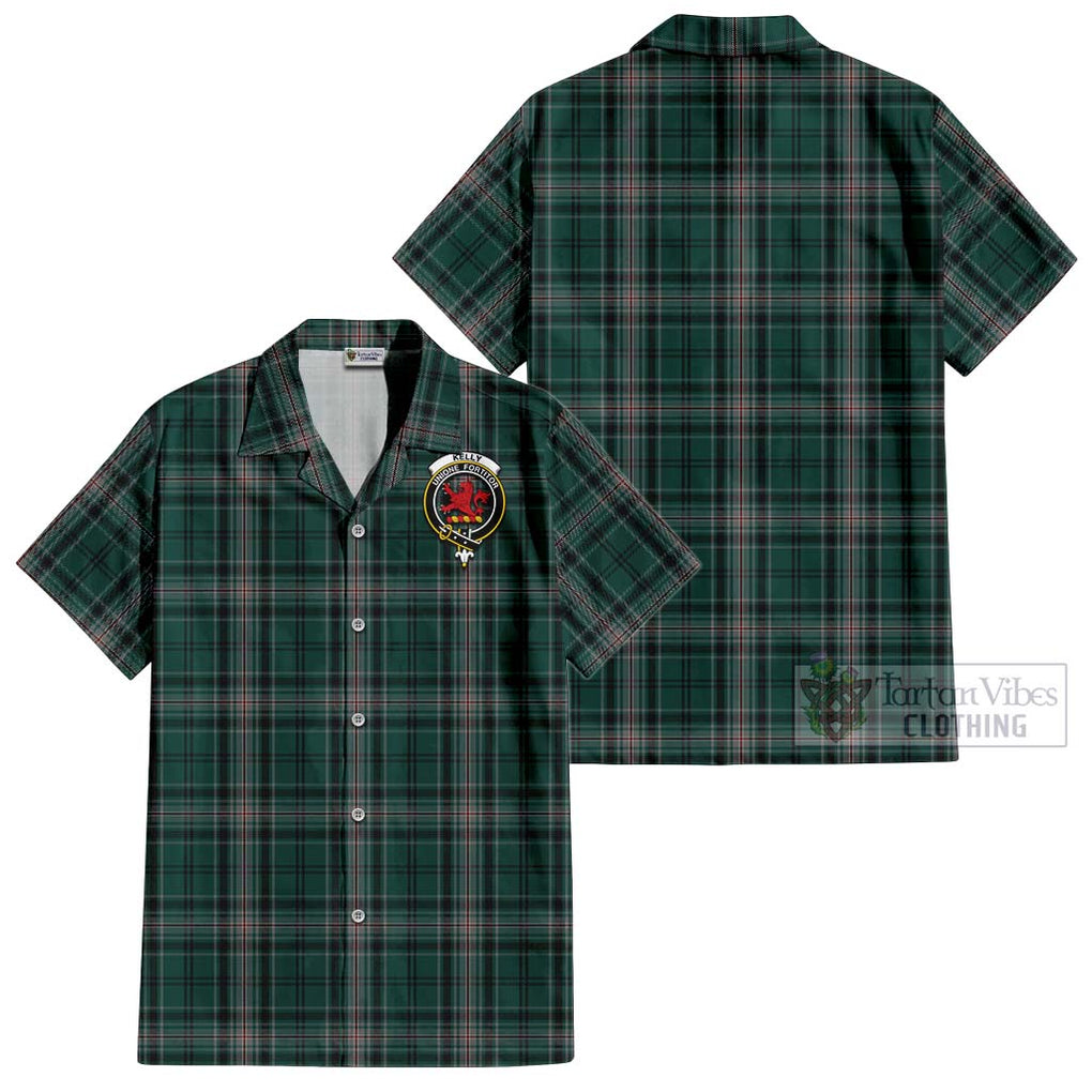 Kelly of Sleat Hunting Tartan Cotton Hawaiian Shirt with Family Crest Kid - Tartan Vibes Clothing