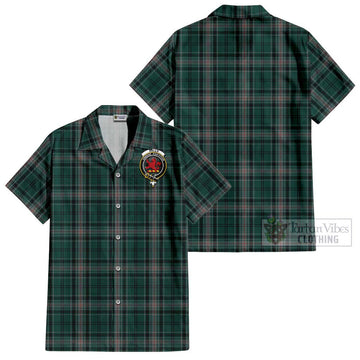 Kelly of Sleat Hunting Tartan Cotton Hawaiian Shirt with Family Crest