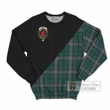 Kelly of Sleat Hunting Tartan Sweatshirt with Family Crest and Military Logo Style