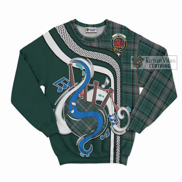 Kelly of Sleat Hunting Tartan Sweatshirt with Epic Bagpipe Style