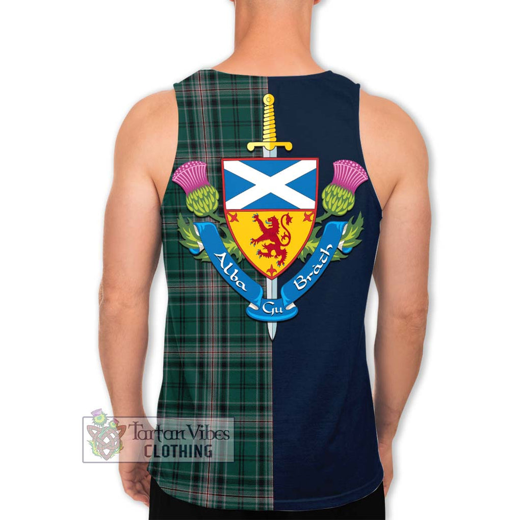 Tartan Vibes Clothing Kelly of Sleat Hunting Tartan Men's Tank Top with Scottish Lion Royal Arm Half Style